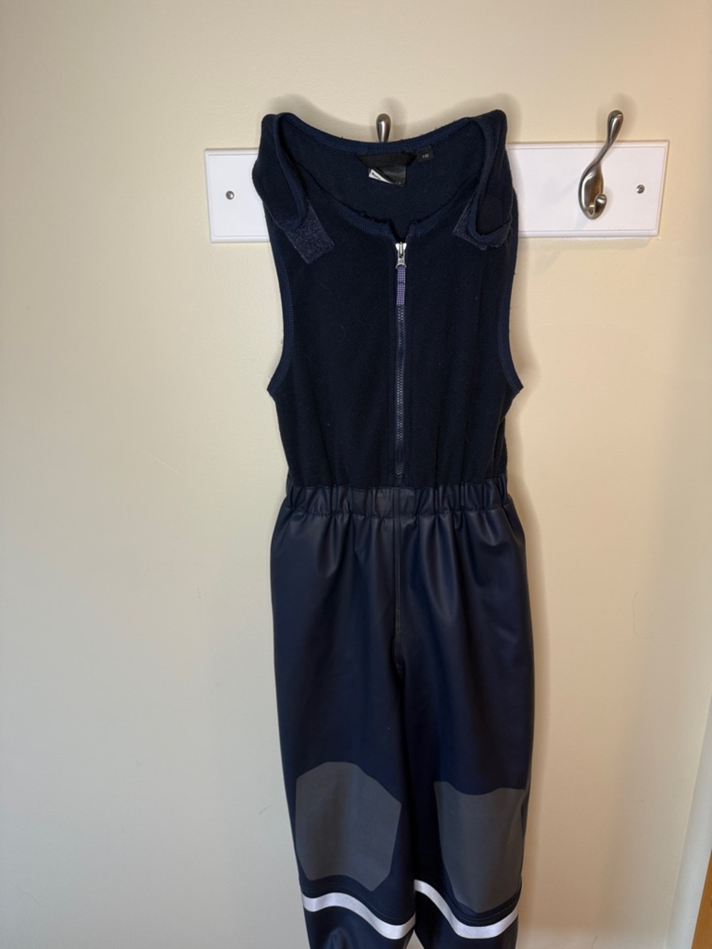 Children's Navy Rain and Fleece Overalls with Knee Panels